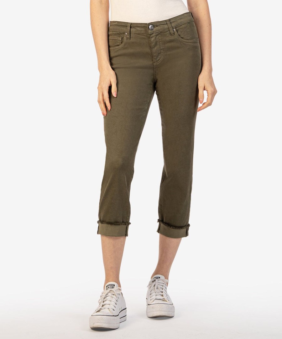 Clothing Kut from the Kloth | Amy Mid Rise Crop Straight Leg Tree