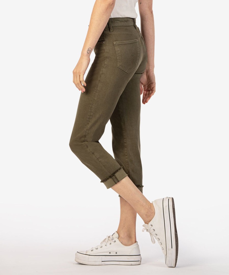 Clothing Kut from the Kloth | Amy Mid Rise Crop Straight Leg Tree