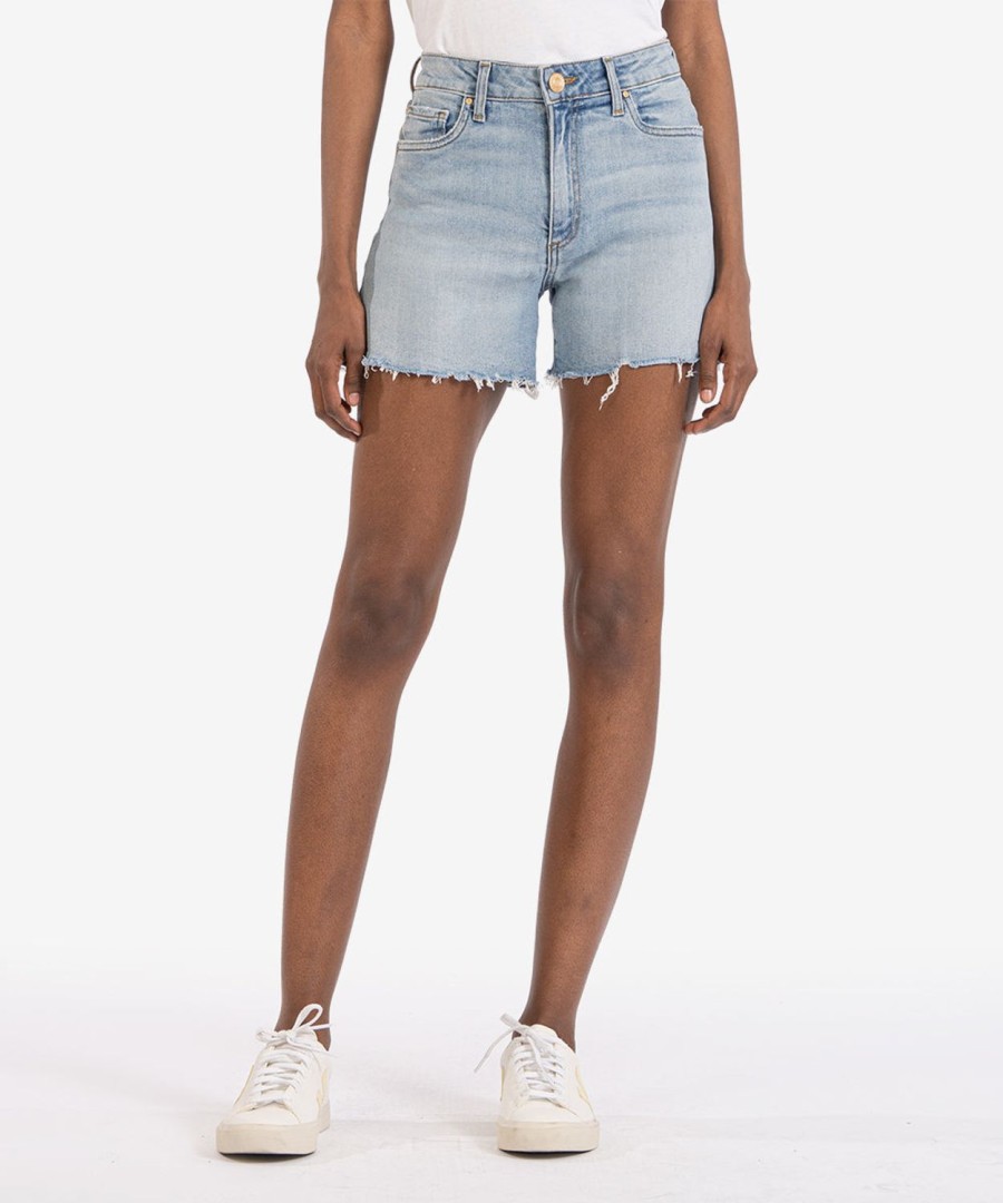 Fit Kut from the Kloth Jane High Rise Short | Jane High Rise Long Short (Keen Wash) Keen W/Medium Base Wash