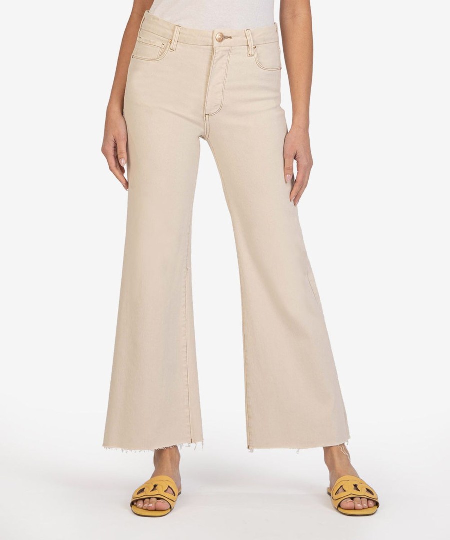 Fit Kut from the Kloth Meg Wide Leg | Meg High Rise Fab Ab Wide Leg, Petite Ecru