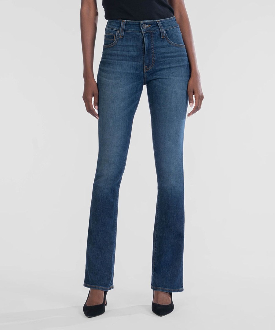 Fit Kut from the Kloth Natalie Boot Cut | Natalie High Rise Fab Ab Bootcut Durable W/Dk Stone Base Wash