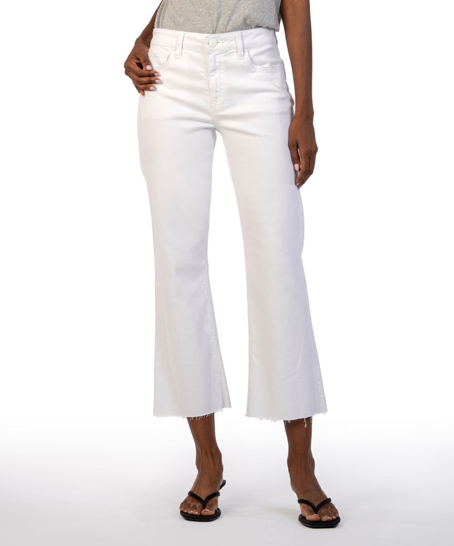 Denim Kut from the Kloth | Kelsey High Rise Ankle Flare, Petite Optic White