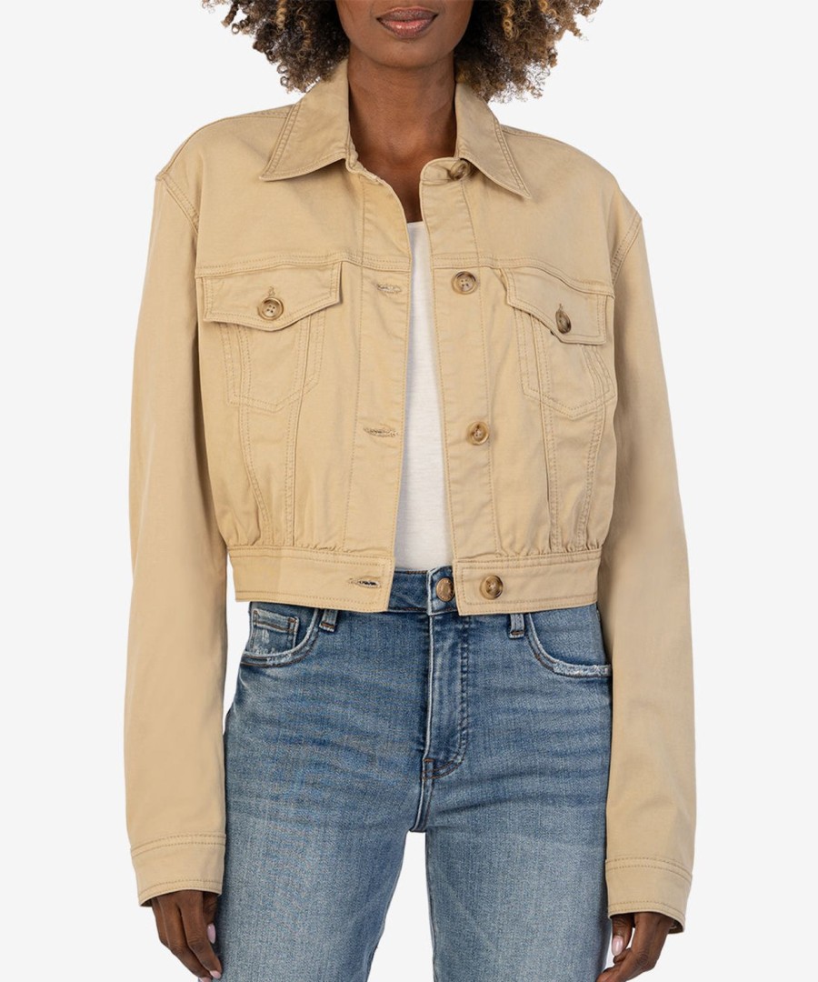 Clothing Kut from the Kloth | Rumi Cropped Trucker Jacket Khaki