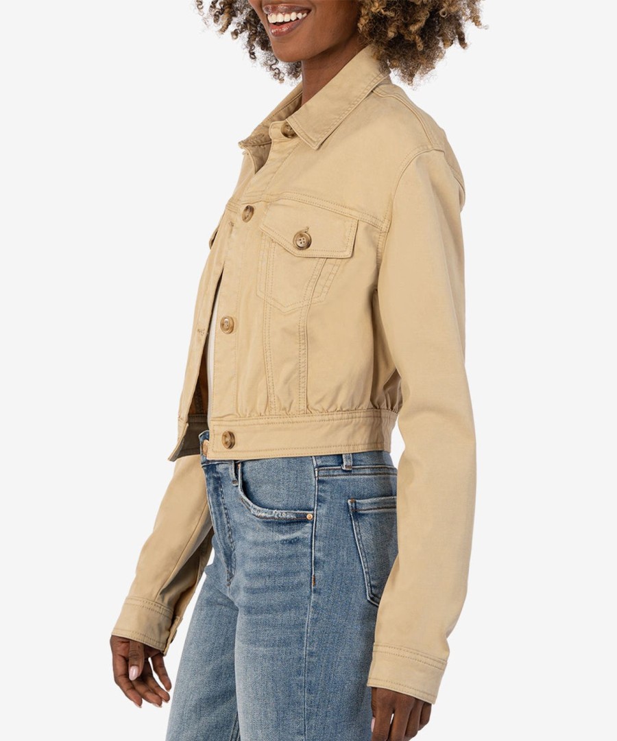 Clothing Kut from the Kloth | Rumi Cropped Trucker Jacket Khaki