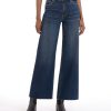 Fit Kut from the Kloth Meg Wide Leg | Meg High Rise Fab Ab Wide Leg, Petite Exhibited W/Dk Stone Base Wash