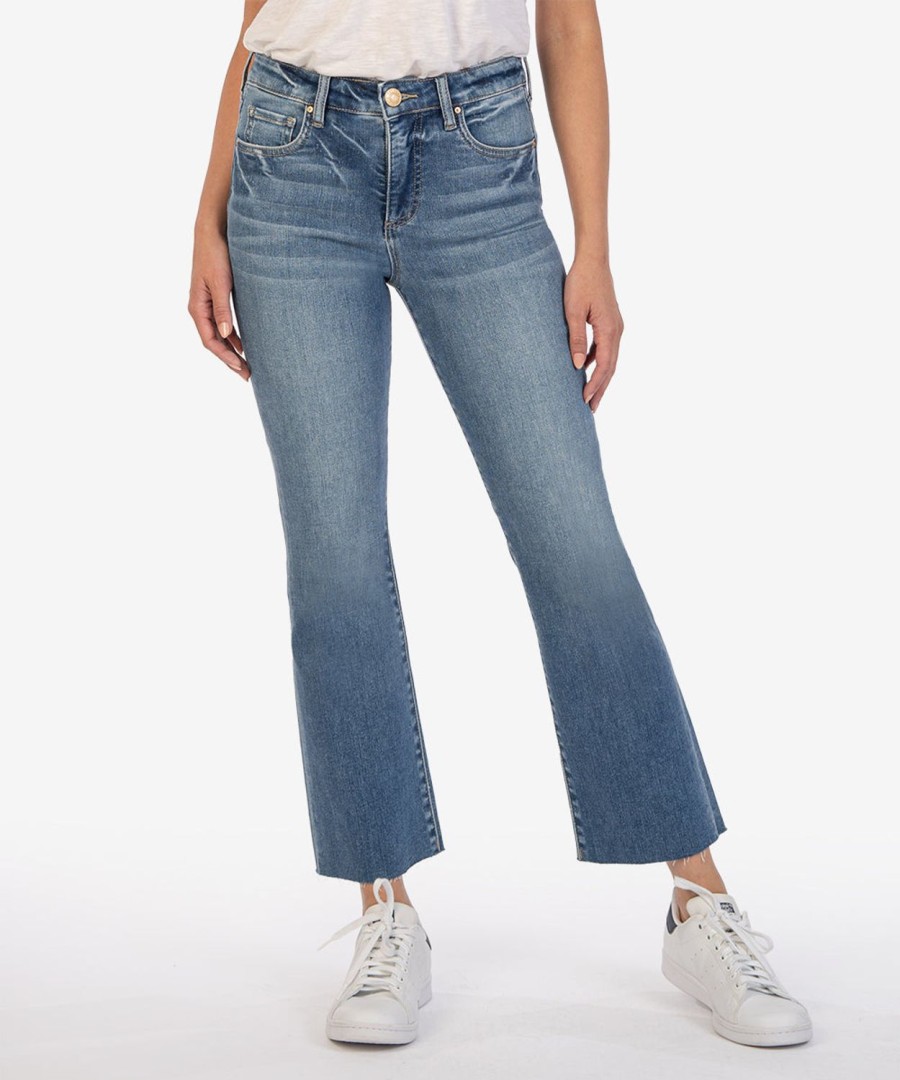 Denim Kut from the Kloth | Kelsey High Rise Fab Ab Ankle Flare Chivalrous W/Medium Base Wash