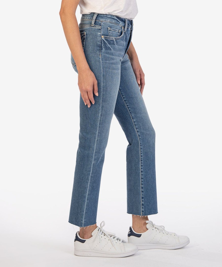 Denim Kut from the Kloth | Kelsey High Rise Fab Ab Ankle Flare Chivalrous W/Medium Base Wash