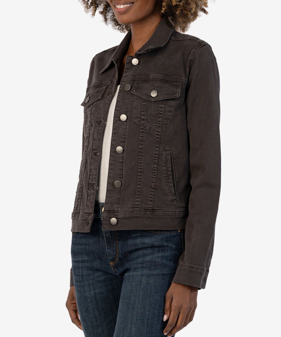 Clothing Kut from the Kloth | Julia Classic Color Denim Jacket Charcoal