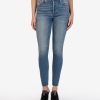 Denim Kut from the Kloth | Charlize High Rise Fab Ab Cigarette Leg Skinny Positively W/Medium Base Wash