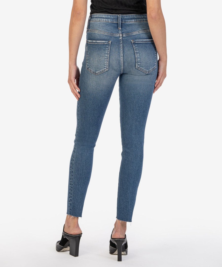 Denim Kut from the Kloth | Charlize High Rise Fab Ab Cigarette Leg Skinny Positively W/Medium Base Wash