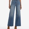 Fit Kut from the Kloth Meg Wide Leg | Meg High Rise Fab Ab Wide Leg, Petite Milestone W/Medium Base Wash