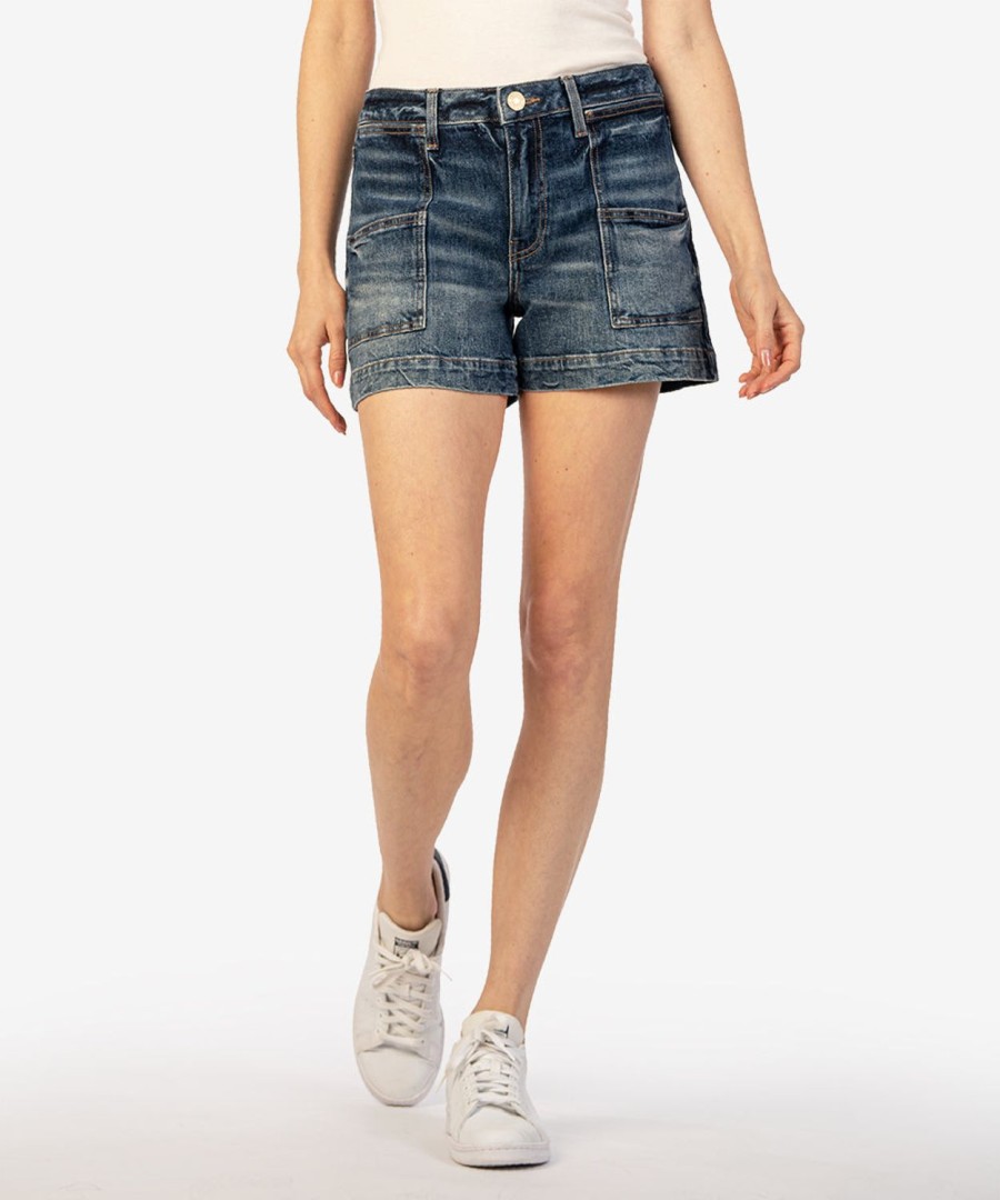 Denim Kut from the Kloth | Jane High Rise Short Boosted W/Dk Base Wash