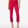 Denim Kut from the Kloth | Amy Mid Rise Crop Straight Leg, Petite Brave Fuschia