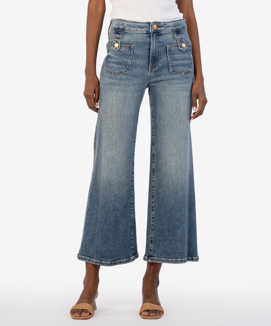 Denim Kut from the Kloth | Charlotte High Rise Wide Leg Advised W/Med Base Wash