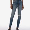 Fit Kut from the Kloth Mia Slim Fit Skinny | Mia High Rise Fab Ab Slim Fit Skinny, Exclusive Outpaced W/Dk Base Wash