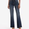 Denim Kut from the Kloth | Ana High Rise Fab Ab Flare, Petite Neutral W/Dk Stone Base Wash