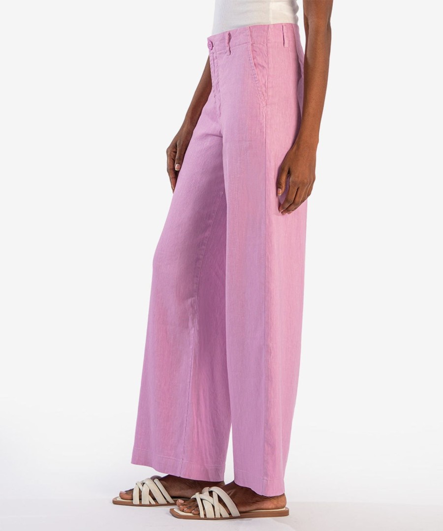 Fit Kut from the Kloth Meg Wide Leg | Meg Linen High Rise Wide Leg Pants Orchid