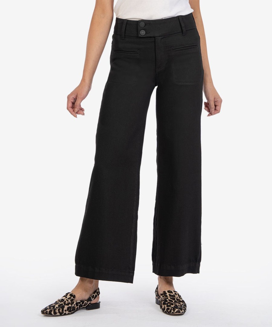 Denim Kut from the Kloth | Meg High Waist Ankle Wide Leg Jeans Black