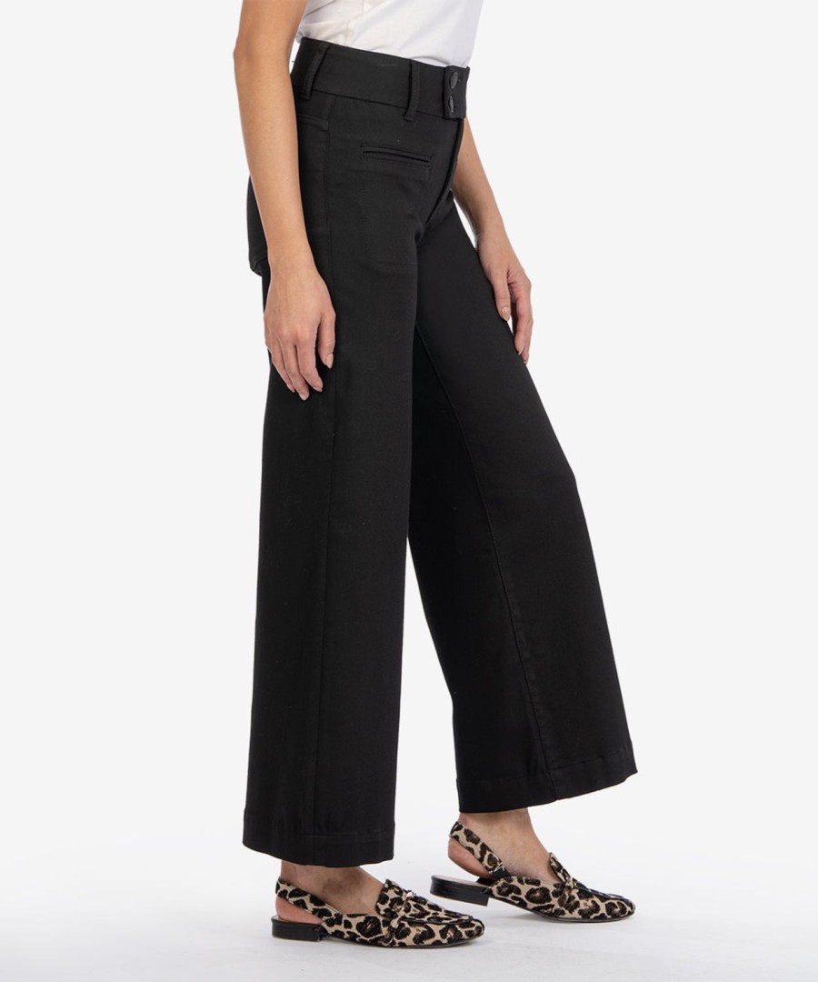 Denim Kut from the Kloth | Meg High Waist Ankle Wide Leg Jeans Black