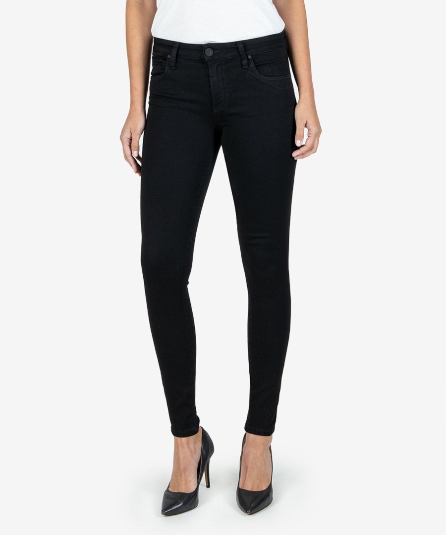 Fit Kut from the Kloth Mia Slim Fit Skinny | Mia Mid Rise Slim Fit Skinny, Exclusive ( Caviar Denim) Black