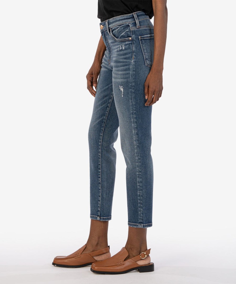 Denim Kut from the Kloth | Catherine High Rise Ankle Straight Leg Dreams W/Dk Stone Base Wash