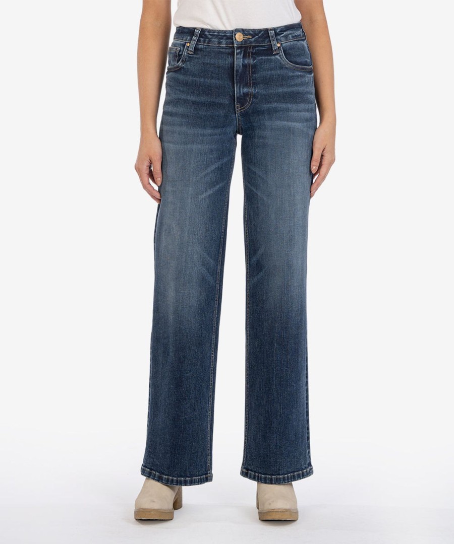 Fit Kut from the Kloth Jean Wide Leg | Jean High Rise Wide Leg Expertise W/Dk Stone Base Wash