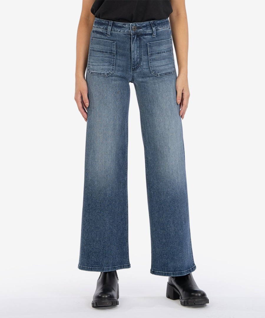 Fit Kut from the Kloth Jean Wide Leg | Jean High Rise Wide Leg Obtainable W/Medium Base Wash