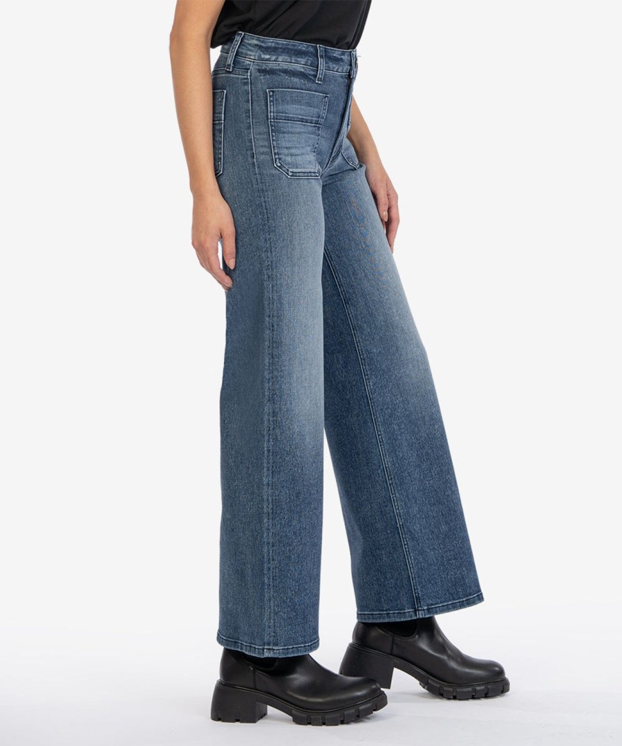 Fit Kut from the Kloth Jean Wide Leg | Jean High Rise Wide Leg Obtainable W/Medium Base Wash