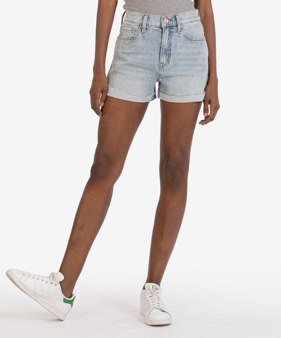 Fit Kut from the Kloth Jane High Rise Short | Jane High Rise Short (Encourage Wash) Encourage W/Medium Base Wash