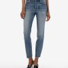 Denim Kut from the Kloth | Charlize High Rise Cigarette Leg Skinny Self W/Dk Stone Base Wash