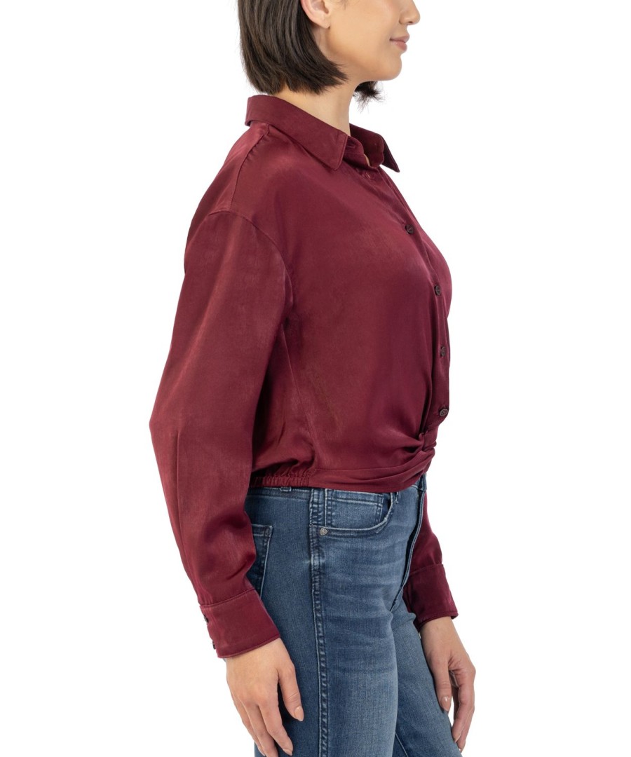 Clothing Kut from the Kloth | Delanie Knot Front Shirt Wine