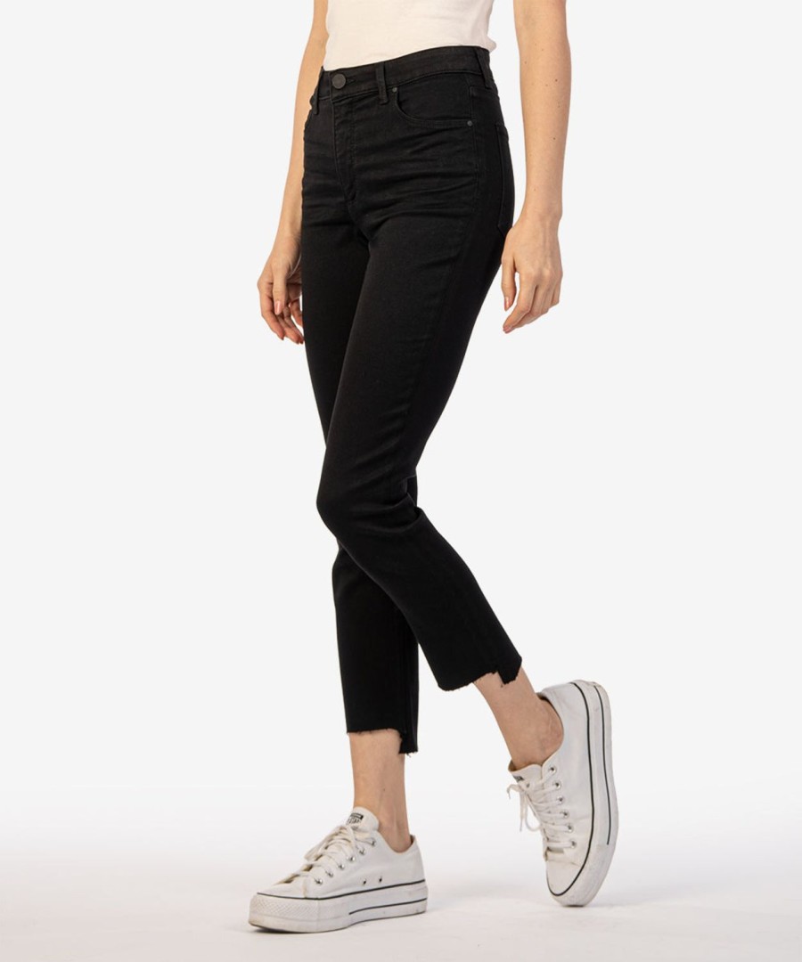 Denim Kut from the Kloth | Reese High Rise Fab Ab Ankle Straight Leg, Exclusive Black