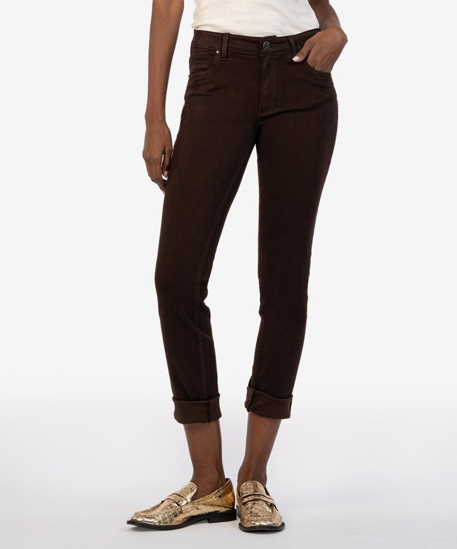 Clothing Kut from the Kloth | Catherine Mid Rise Boyfriend, Exclusive Chocolate