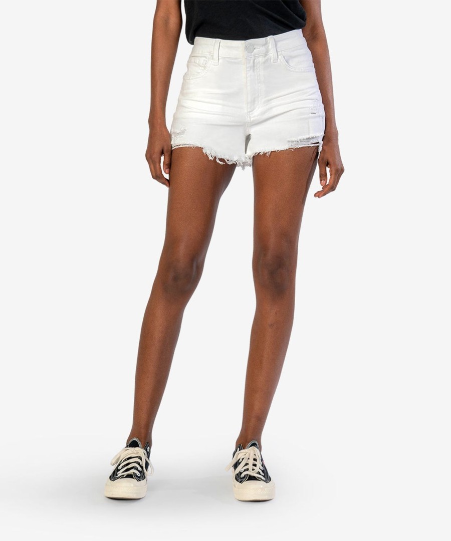 Fit Kut from the Kloth Jane High Rise Short | Jane High Rise Long Short Optic White