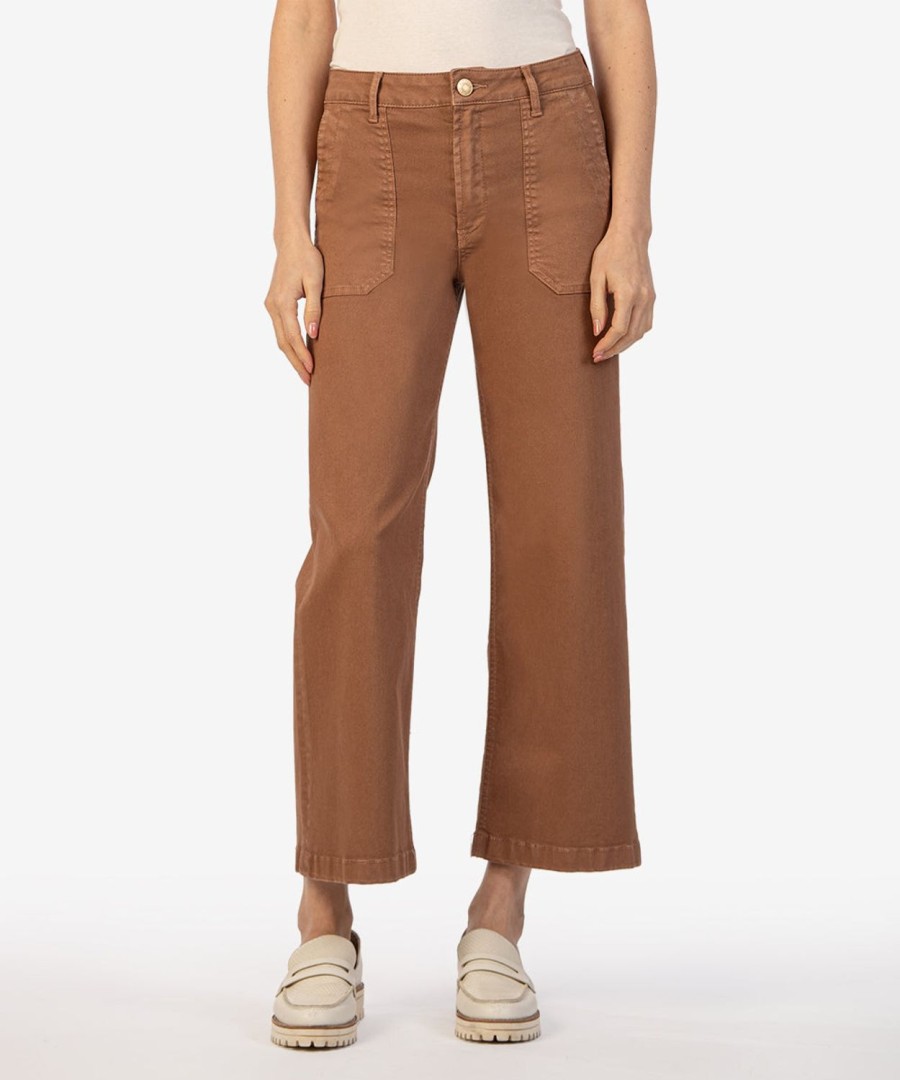 Fit Kut from the Kloth Meg Wide Leg | Meg Wide Leg Twill Pant Mocha