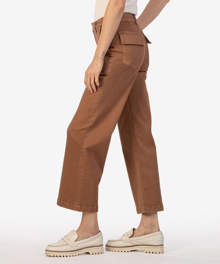 Fit Kut from the Kloth Meg Wide Leg | Meg Wide Leg Twill Pant Mocha