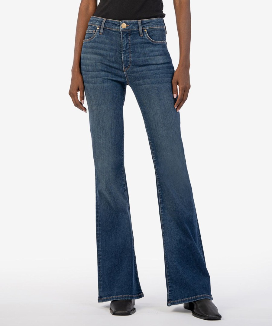 Denim Kut from the Kloth | Ana High Rise Fab Ab Super Flare Welcome W/Dk Stone Base Wash