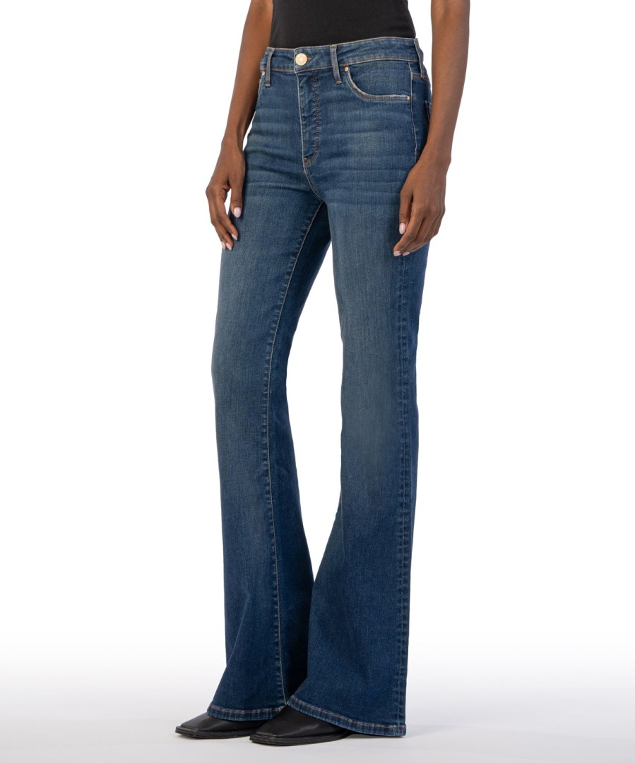 Denim Kut from the Kloth | Ana High Rise Fab Ab Super Flare Welcome W/Dk Stone Base Wash