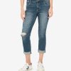 Denim Kut from the Kloth | Amy Mid Rise Crop Straight Leg (Bubbly Wash) Bubbly W/Medium Base Wash