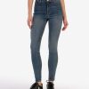 Fit Kut from the Kloth Mia Slim Fit Skinny | Mia High Rise Fab Ab Slim Fit Skinny Furthered W/Med Base Wash