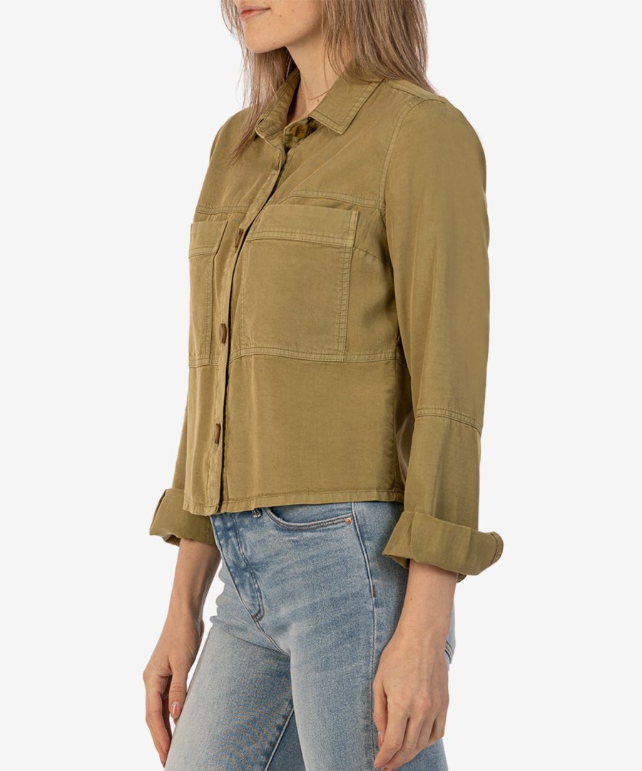 Clothing Kut from the Kloth | Zinnia Tencel Jacket Limeade