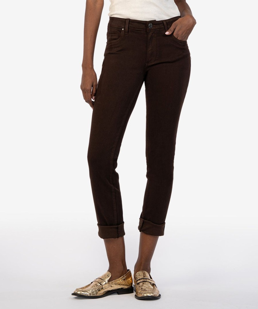 Denim Kut from the Kloth | Catherine Mid Rise Boyfriend, Exclusive Chocolate