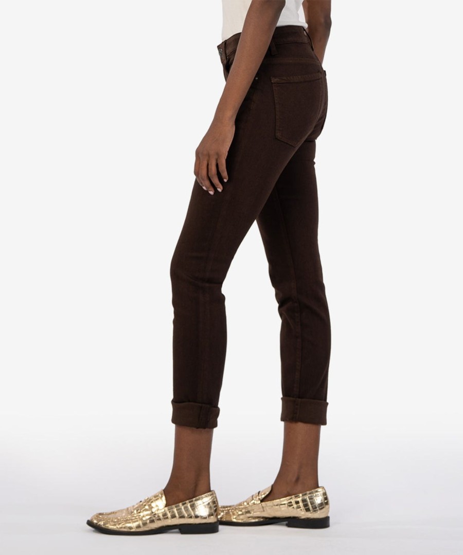 Denim Kut from the Kloth | Catherine Mid Rise Boyfriend, Exclusive Chocolate