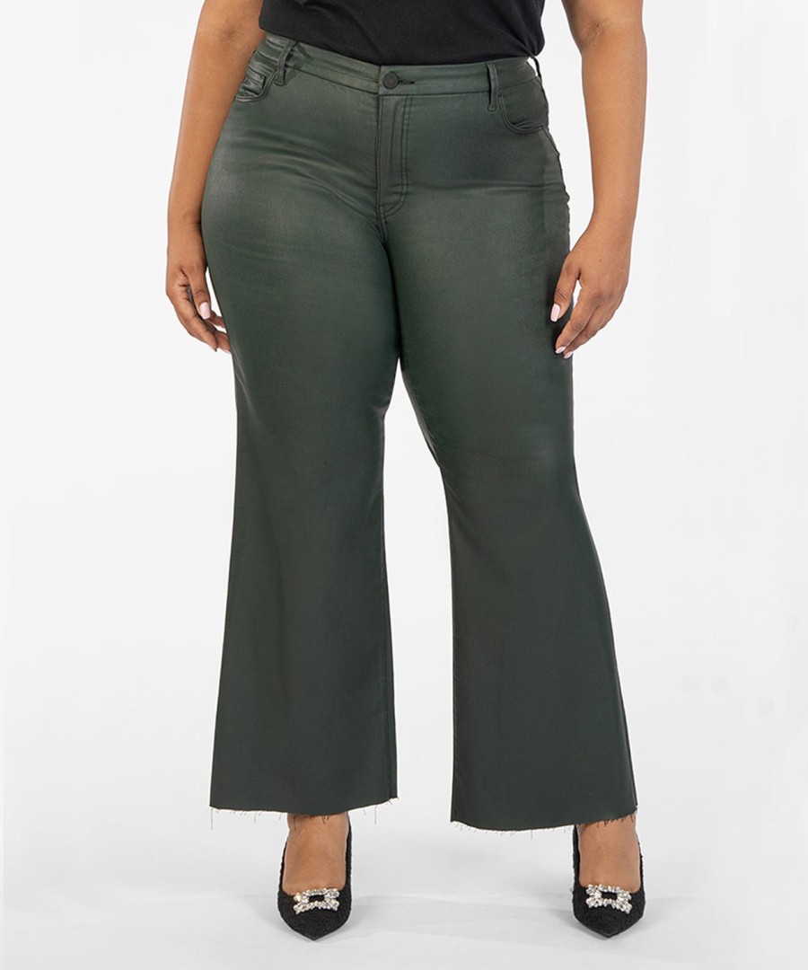 Clothing Kut from the Kloth | Meg High Rise Fab Ab Wide Leg, Long Inseam (Plus) Forest