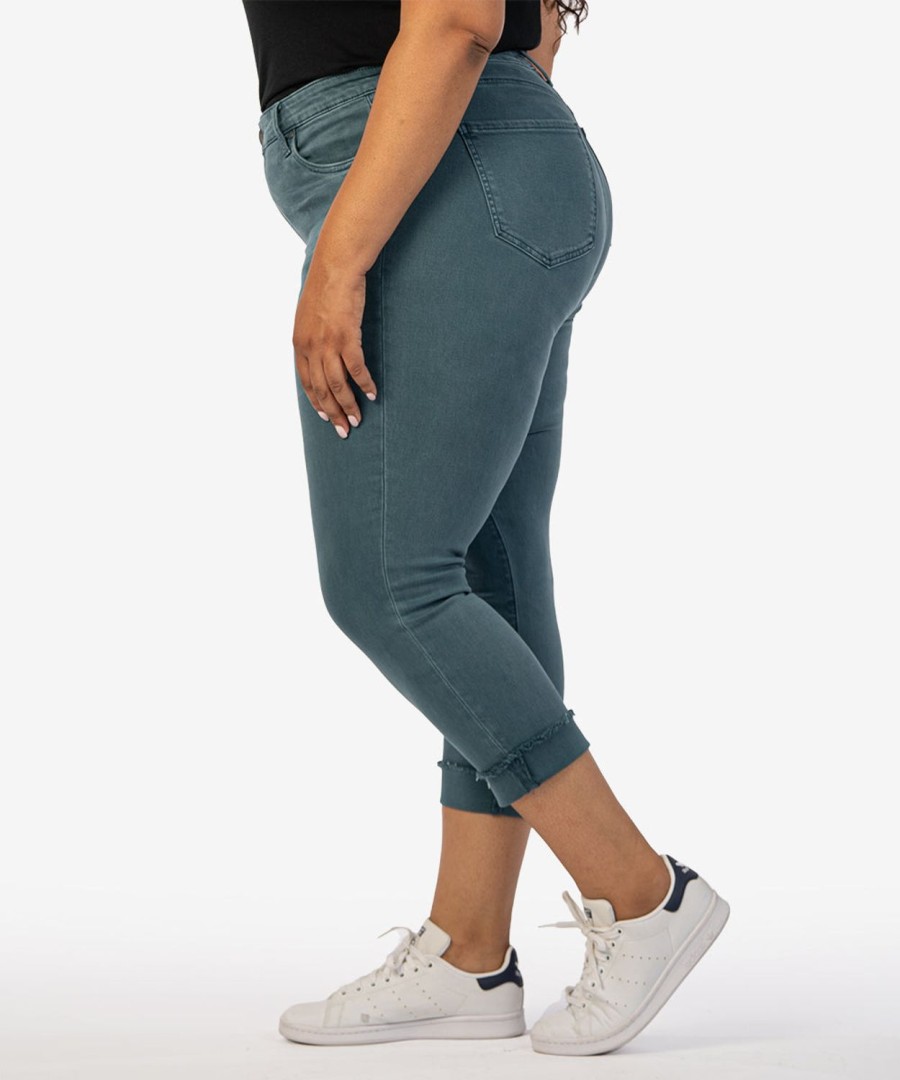 Denim Kut from the Kloth | Amy High Rise Crop Straight Leg, Plus Teal Blue