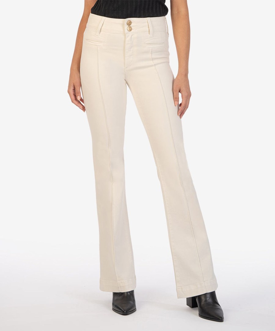 Denim Kut from the Kloth | Ana High Rise Flare Ecru