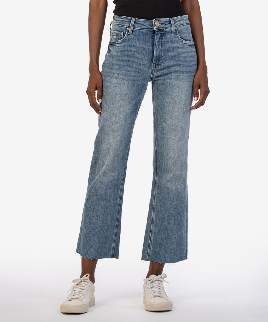 Denim Kut from the Kloth | Kelsey High Rise Fab Ab Ankle Flare (Comprehensive Wash) Comprehensive W/Medium Base Wsh