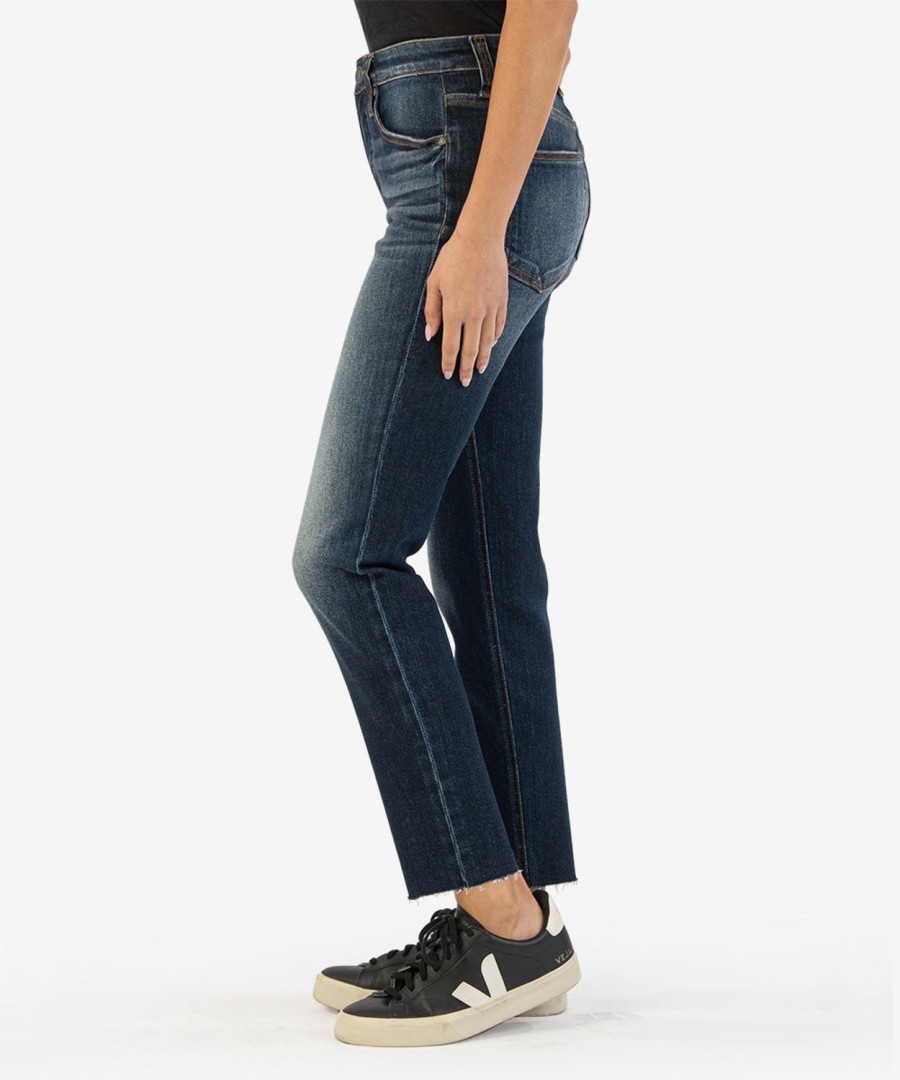 Fit Kut from the Kloth Rachael Mom Jean | Rachael High Rise Fab Ab Mom Jean, Petite Management W/Dk Stone Base Wash