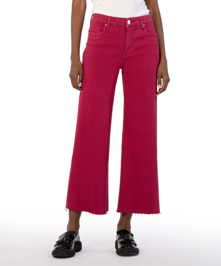 Denim Kut from the Kloth | Meg High Rise Fab Ab Wide Leg Dragon Fruit