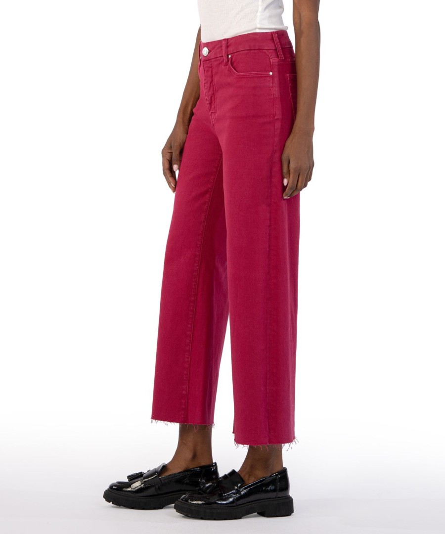 Denim Kut from the Kloth | Meg High Rise Fab Ab Wide Leg Dragon Fruit